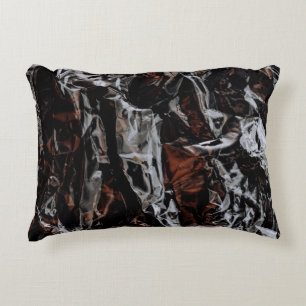 Brown and white dried leaves accent pillow