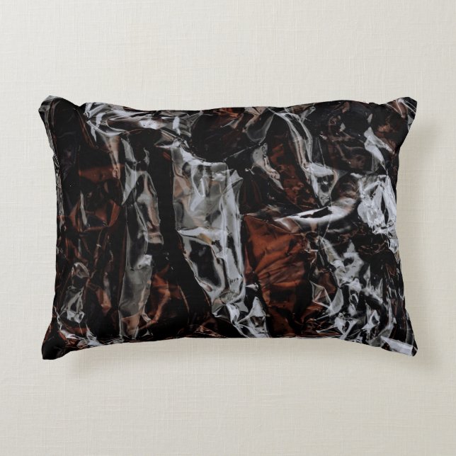 Brown and white dried leaves accent pillow (Front)