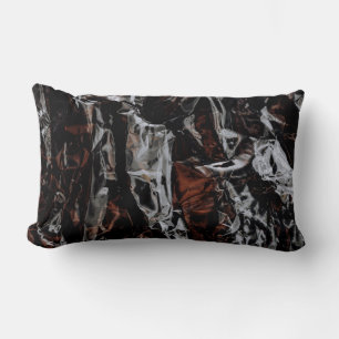 Brown and white dried leaves lumbar pillow