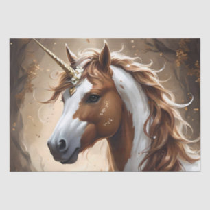 Brown And White Fantasy Unicorn,  Tissue Paper