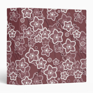 brown and white floral pattern retro sixties binder