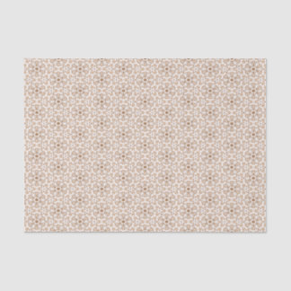 Brown and White Floral Pattern Tissue Paper