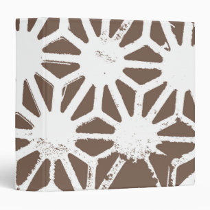 Brown and white geometric pattern binder