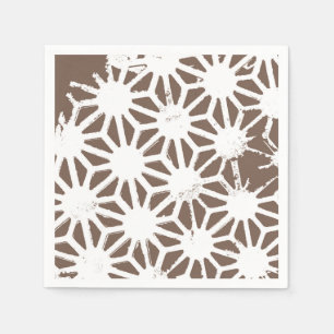 Brown and white geometric pattern napkin