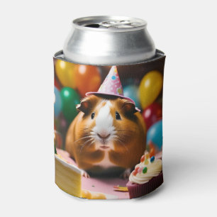 Brown And White Happy Birthday Guinea Pig, Can Cooler