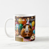Brown And White Happy Birthday Guinea Pig,