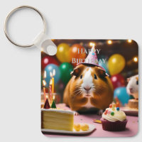 Brown And White Happy Birthday Guinea Pig,