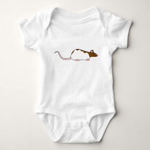 Brown and White Hooded Pet Rat. Baby Bodysuit
