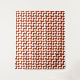 Brown and White Houndstooth Check Tapestry