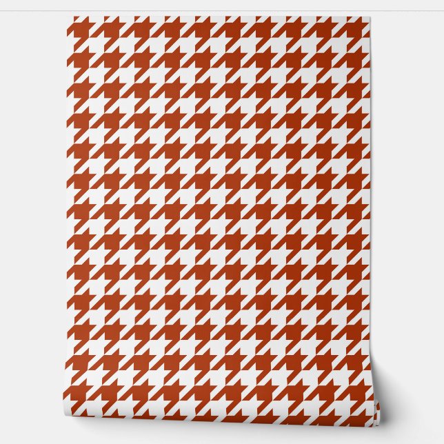 Brown and White Houndstooth Check Wallpaper (Unrolling)