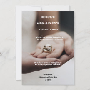 Brown and White Minimalist Wedding Invitation