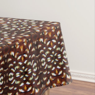 Brown and White Patterned Reeve's Pheasant Feather Tablecloth