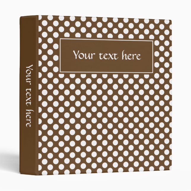Brown and White Polka Dot Binder (Front/Spine)