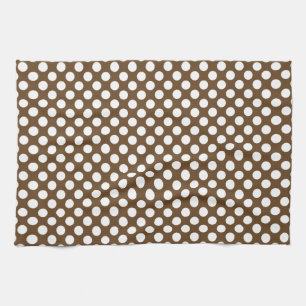 Brown and White Polka Dot Kitchen Towel