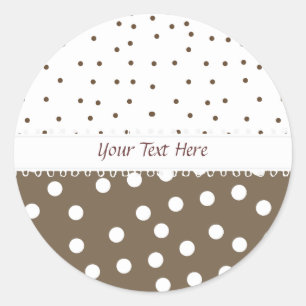 Brown and White Polkadot Sticker