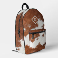 Brown and white realistic cowhide print No. 2