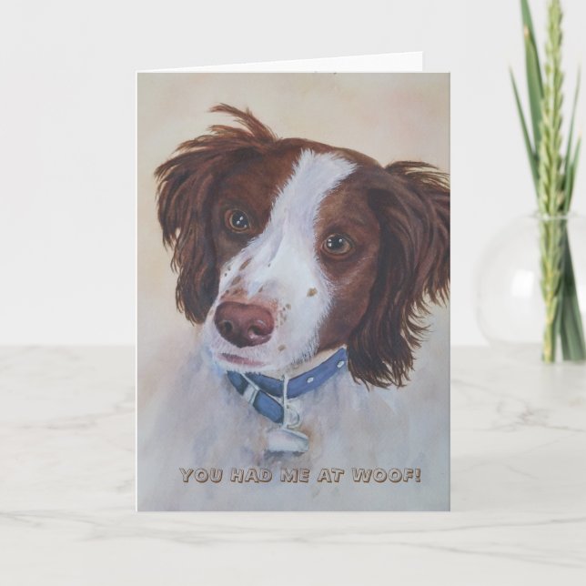 BROWN AND WHITE RETRIEVER | GREETING CARD (Front)