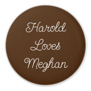 Brown and White Romantic Ceramic Knob