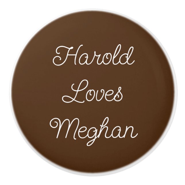 Brown and White Romantic Ceramic Knob (Front)