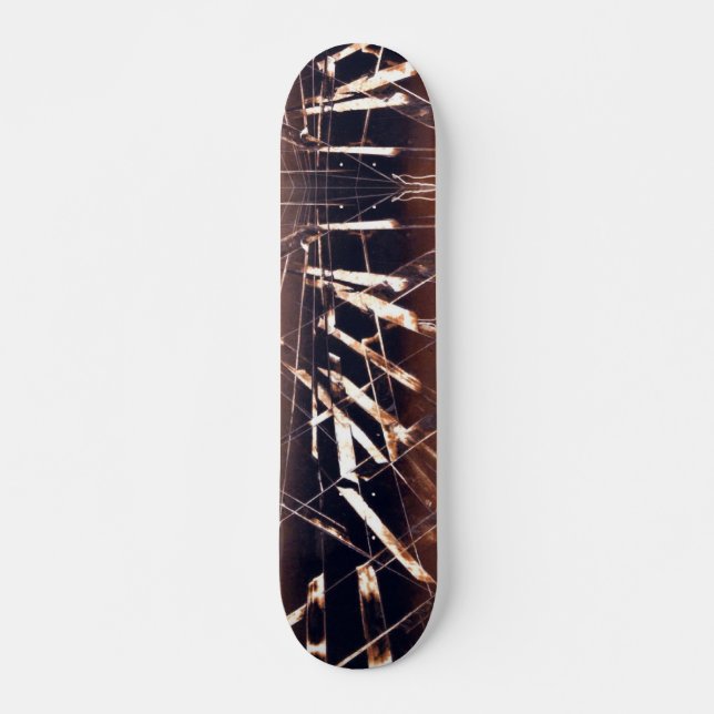 Brown and White Scratched Skateboard (Front)