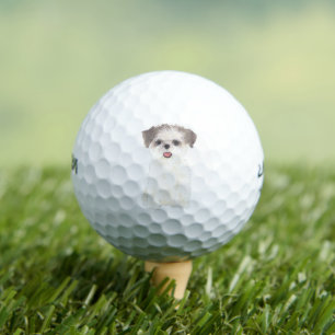 Brown and White Shih Tzu Golf Balls