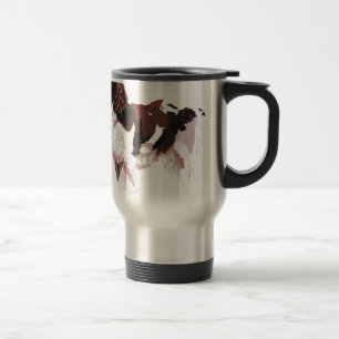 Brown and white Springer Spaniel Travel Mug