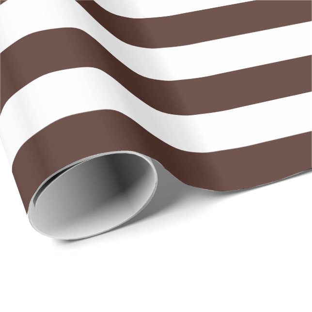 Brown and White Stripe Wrapping Paper (Roll Corner)
