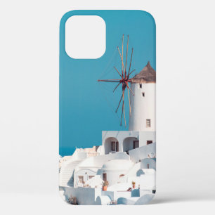 Brown and white windmill iPhone 12 case