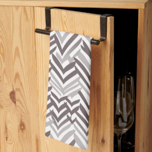 Brown and white ZigZag Kitchen Towel