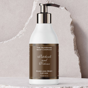 Brown and Woven Brown Foil Cosmetics Bottle Label