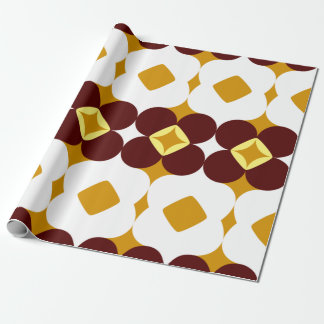 Brown and yellow flowers wrapping paper