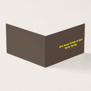 Brown And Yellow Quotes Small Text Design Business Card