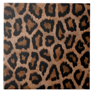 Brown animal print pattern tile