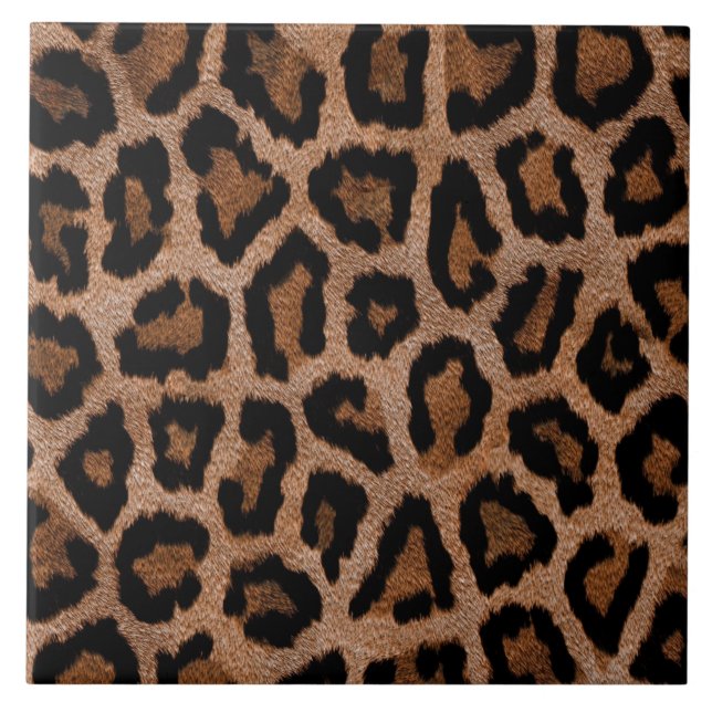 Brown animal print pattern tile (Front)