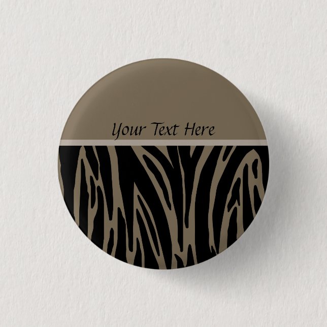Brown Animal Print Template Button (Front)