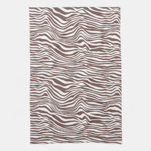 Brown Animal Zebra Print Stripes Kitchen Towel