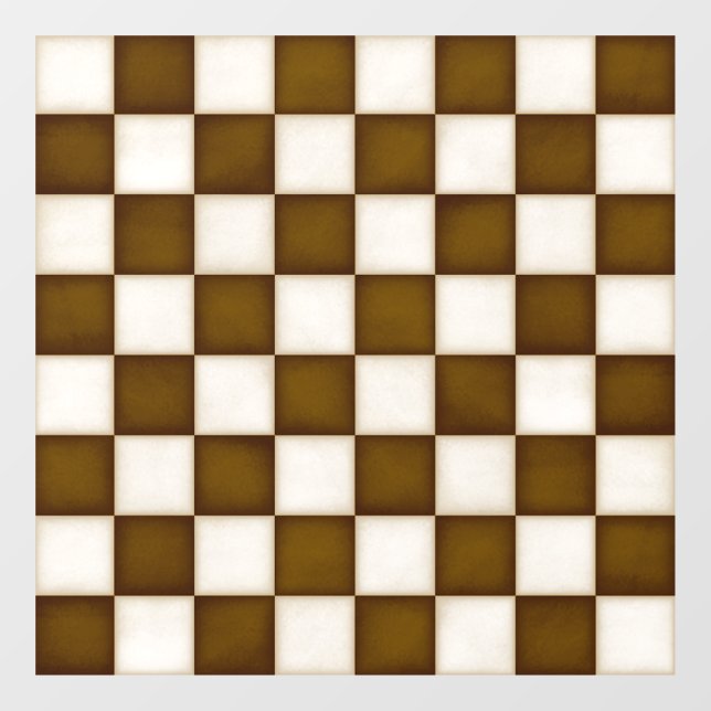Brown & Antique White Custom Size Chessboard Decal (Sheet)