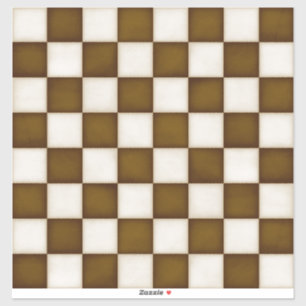 Brown & Antique White Custom Size Chessboard Decal