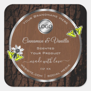 Brown Arbre Arbre Argent Cadre produit Étiquette L