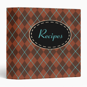 Brown Argyle Recipe Binder