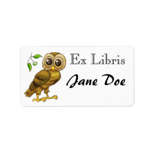 Brown Athenian Owl Label