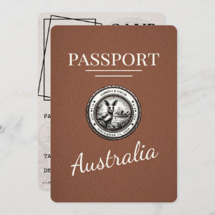 Brown Australia Passport Save The Date