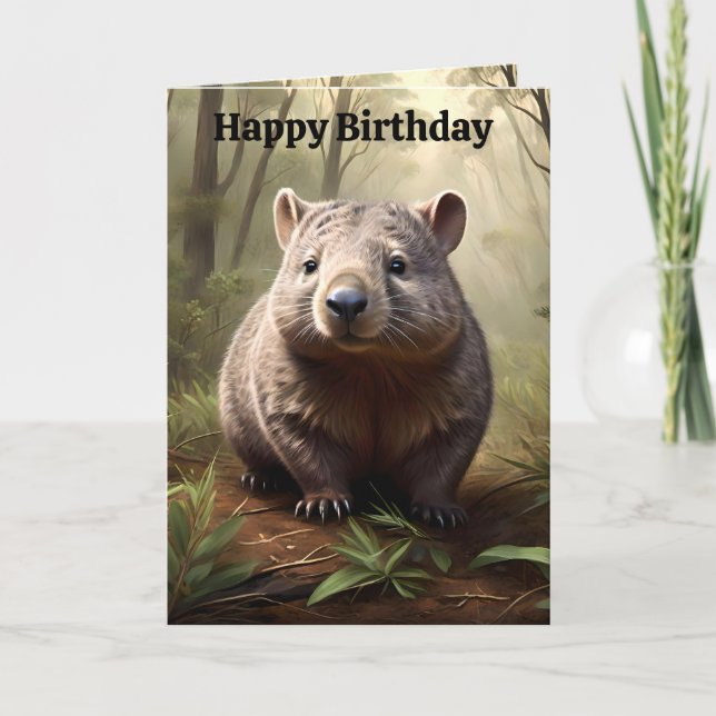 Brown Australie Wombat, carte d'anniversaire (Devant)