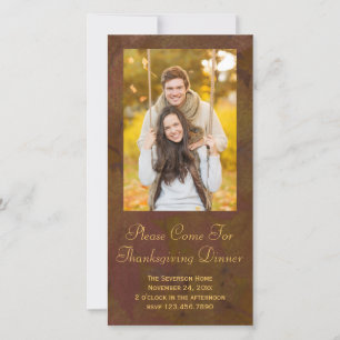 Brown Automne Quitte Thanksgiving Dîner Invitation