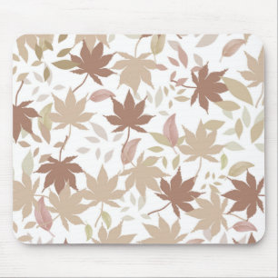 Brown Autumn Floral Leaves Y2K Pattern Mouse Pad