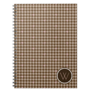 Brown avec Rose or Accent Houndstooth Carnet