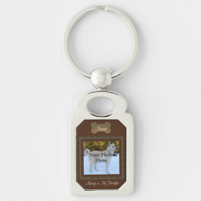 Brown Awesome Dog or Cat Memorial Keychain (Front)