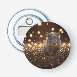 Brown Baby Wombat On Brown Bokeh Bliss, Bottle Opener