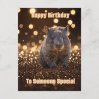 Brown Baby Wombat On Brown Bokeh Bliss, 