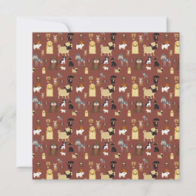 brown background dogs pattern. (Front)
